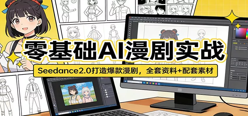 零基础AI漫剧实战：Seedance2.0打造爆款漫剧，全套资料+配套素材 - 项目资源网