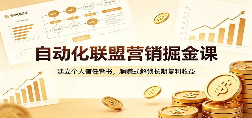 自动化联盟营销掘金课:建立个人信任背书,躺赚式解锁长期复利收益 - 项目资源网