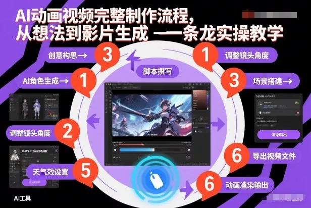 AI动画视频完整制作流程,从想法到影片生成一条龙实操教学 AI动画视频完整制作流程,从想法到影片生成一条龙实操教学