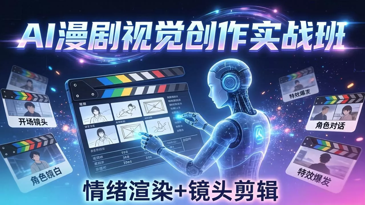 AI漫剧视觉导演思维实战班,从脚本到成片全掌握,分镜设计情绪渲染一站学会 AI漫剧视觉导演思维实战班,从脚本到成片全掌握,分镜设计情绪渲染一站学会