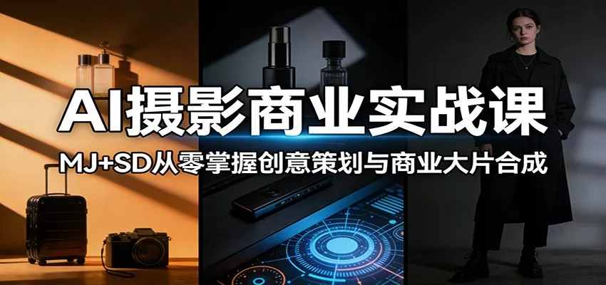AI摄影商业实战课：MJ+SD从零掌握创意策划与商业大片合成 - 项目资源网