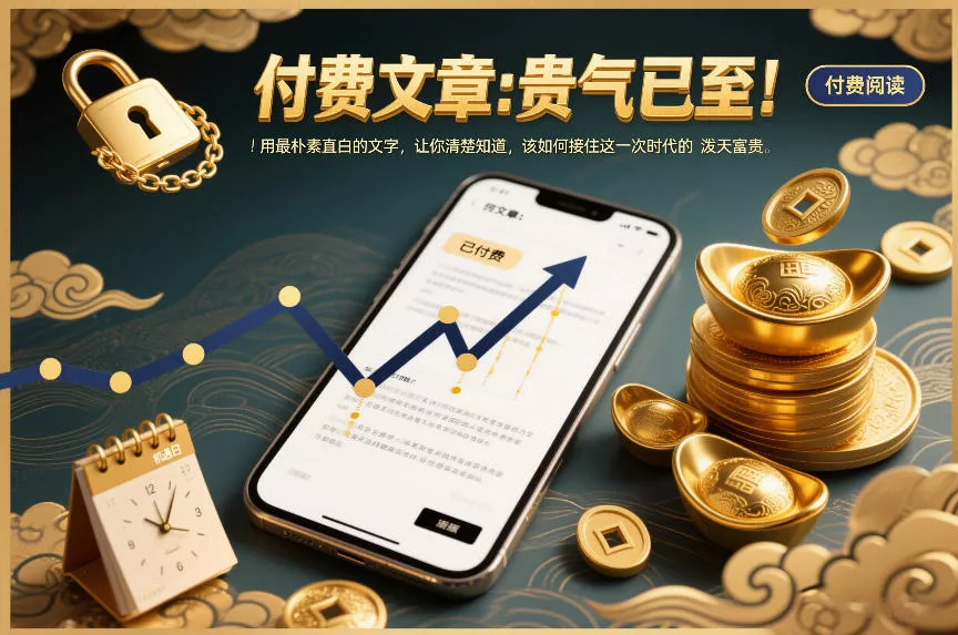 付费文章:贵气已至!用最朴素直白的文字,让你清楚知道,该如何接住这一次时代的泼天富贵 付费文章:贵气已至!用最朴素直白的文字,让你清楚知道,该如何接住这一次时代的泼天富贵