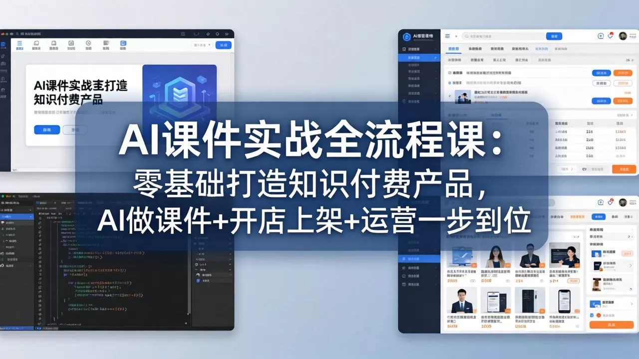 AI课件实战全流程课:零基础打造知识付费产品,AI做课件+开店上架+运营一步到位 AI课件实战全流程课:零基础打造知识付费产品,AI做课件+开店上架+运营一步到位