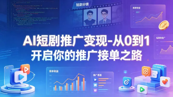 AI短剧推广变现-从0到1开启你的推广接单之路 - 项目资源网