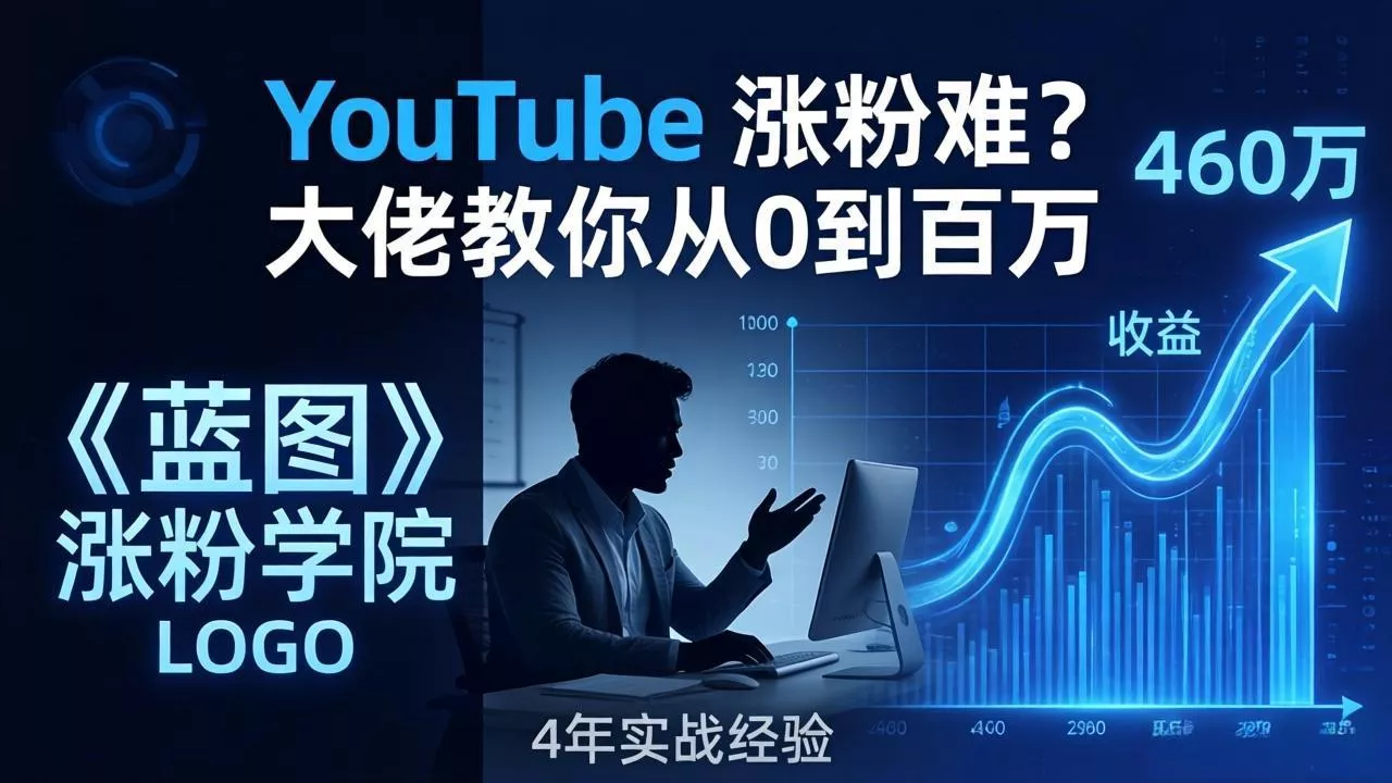 YouTube 涨粉难?《蓝图涨粉学院》:4 年赚 460 万的大佬教策略,从0到百万有路径! YouTube 涨粉难?《蓝图涨粉学院》:4 年赚 460 万的大佬教策略,从0到百万有路径!
