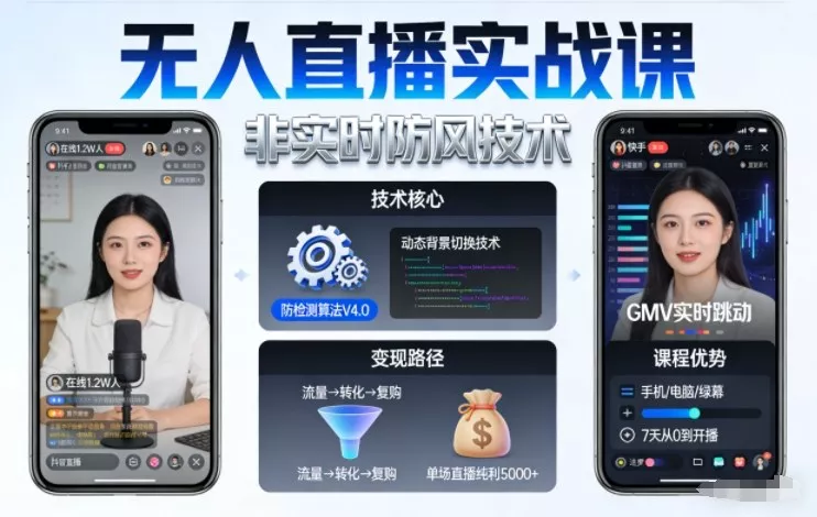 宝子哥无人直播实战课,非实时防风技术,聚焦抖音快手等平台直播带货,轻松开启直播变现之路(更新2026年3月) 宝子哥无人直播实战课,非实时防风技术,聚焦抖音快手等平台直播带货,轻松开启直播变现之路(更新2026年3月)