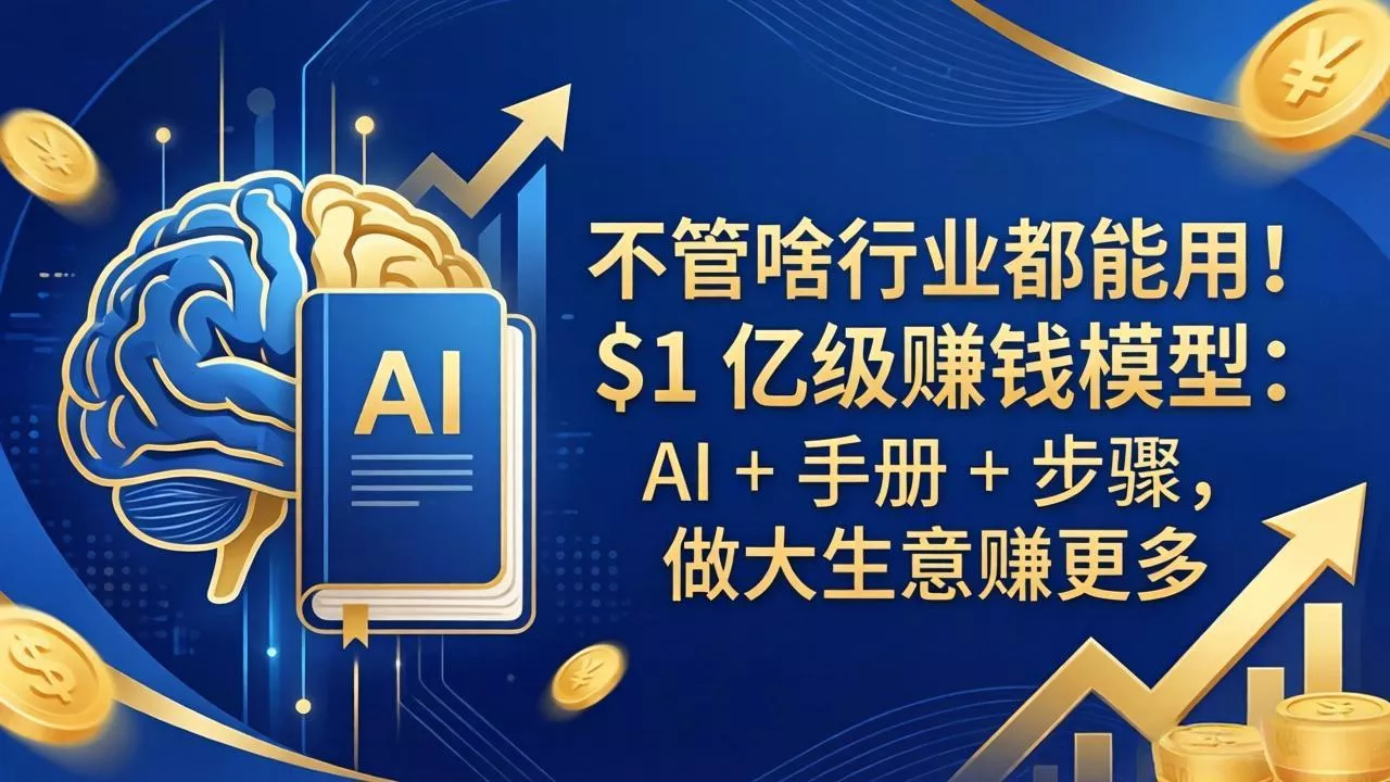 不管啥行业都能用!$1 亿级赚钱模型:AI + 手册 + 步骤,做大生意赚更多 不管啥行业都能用!$1 亿级赚钱模型:AI + 手册 + 步骤,做大生意赚更多