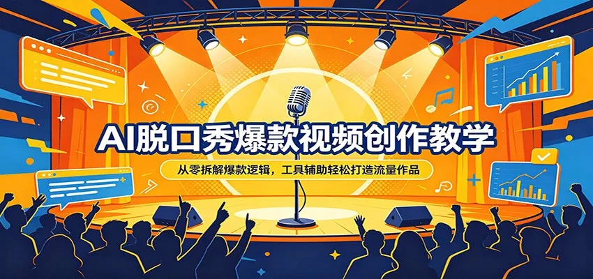 AI脱口秀爆款视频创作教学：从零拆解爆款逻辑，工具辅助轻松打造流量作品 - 项目资源网