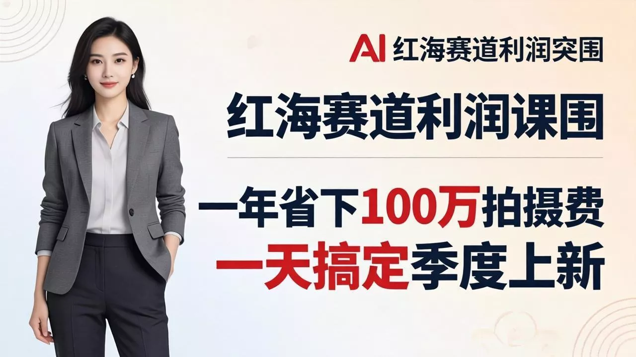 服装老板AI模特图课：一年省下100万拍摄费，一天搞定季度上新，红海赛道利润突围 - 项目资源网