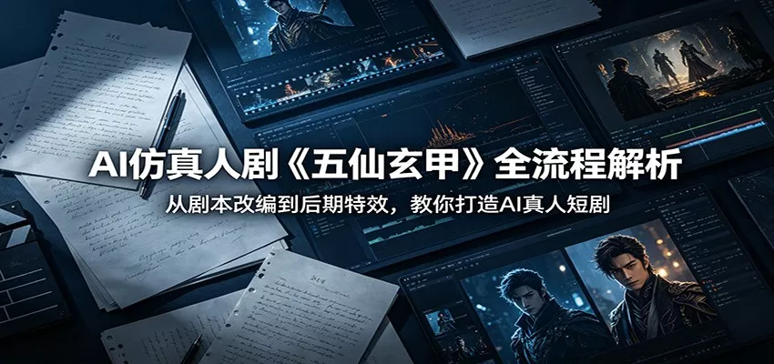 AI仿真人剧《五仙玄甲》全流程解析：从剧本改编到后期特效，教你打造AI真人短剧 - 项目资源网