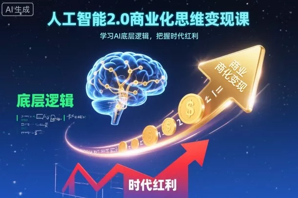 人工智能2.0商业化思维变现课,学习AI底层逻辑,把握时代红利