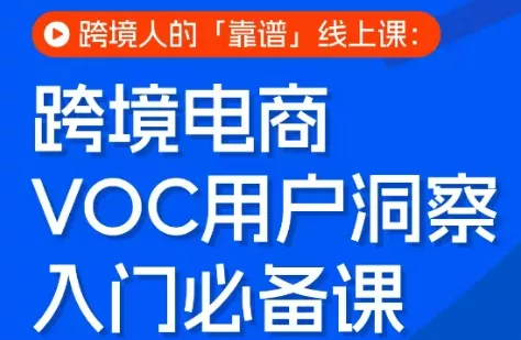 跨境电商VOC用户洞察入门必备课 跨境电商VOC用户洞察入门必备课