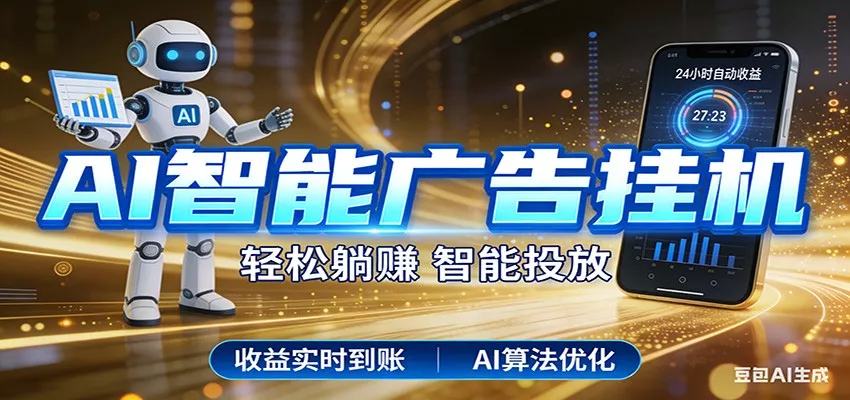 智能广告挂机新时代，利用碎片化时间实现稳定被动收益，AI帮你持续盈利 - 项目资源网