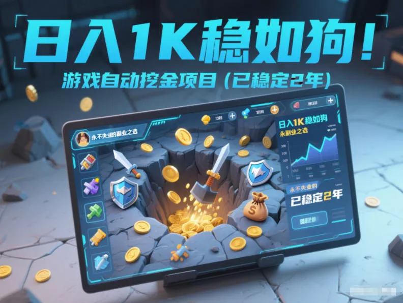 日入1K稳如狗!游戏自动挖金项目(已稳定2年),永不失业的副业之选【揭秘】 日入1K稳如狗!游戏自动挖金项目(已稳定2年),永不失业的副业之选【揭秘】