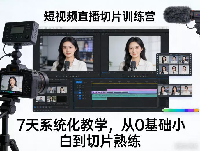 短视频直播切片训练营,7天系统化教学,从0基础小白到切片熟练 短视频直播切片训练营,7天系统化教学,从0基础小白到切片熟练