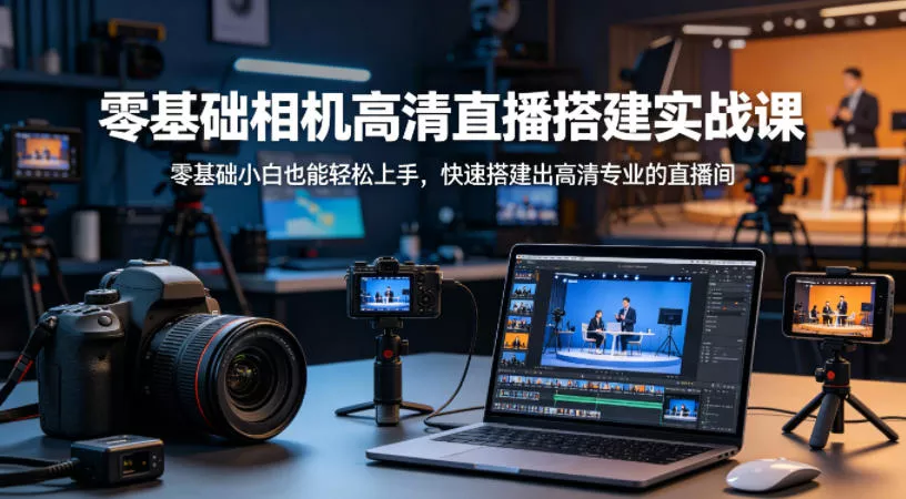 零基础相机高清直播间搭建实战课,小白也能轻松上手,快速搭建出高清专业的直播间 零基础相机高清直播间搭建实战课,小白也能轻松上手,快速搭建出高清专业的直播间