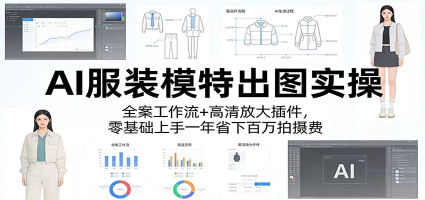 AI服装模特出图实操：全案工作流+ 高清放大插件，零基础上手一年省下百万拍摄费 - 项目资源网