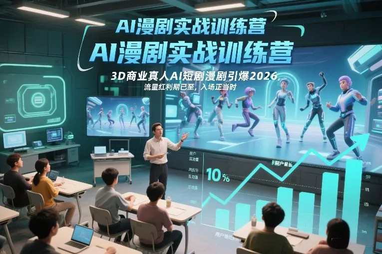 AI漫剧实战训练营,3D商业真人AI短剧漫剧引爆2026,流量红利期已至,入场正当时 AI漫剧实战训练营,3D商业真人AI短剧漫剧引爆2026,流量红利期已至,入场正当时