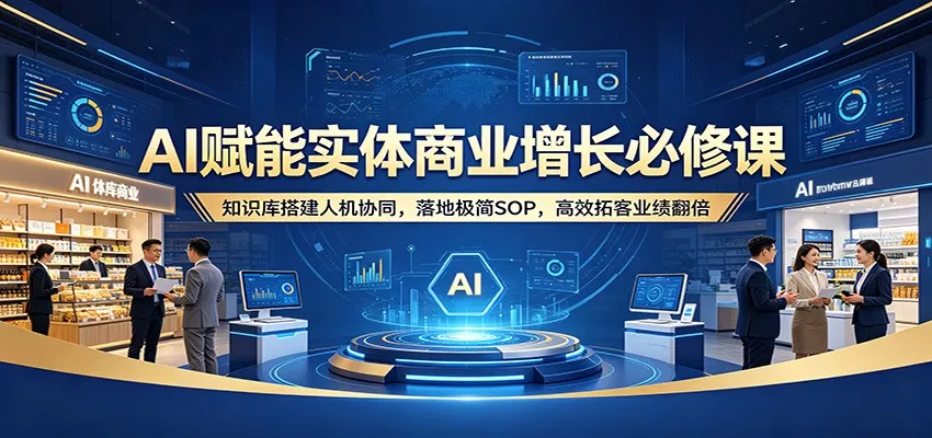 AI赋能实体商业增长必修课：知识库搭建人机协同，落地极简SOP，高效拓客业绩翻倍 - 项目资源网